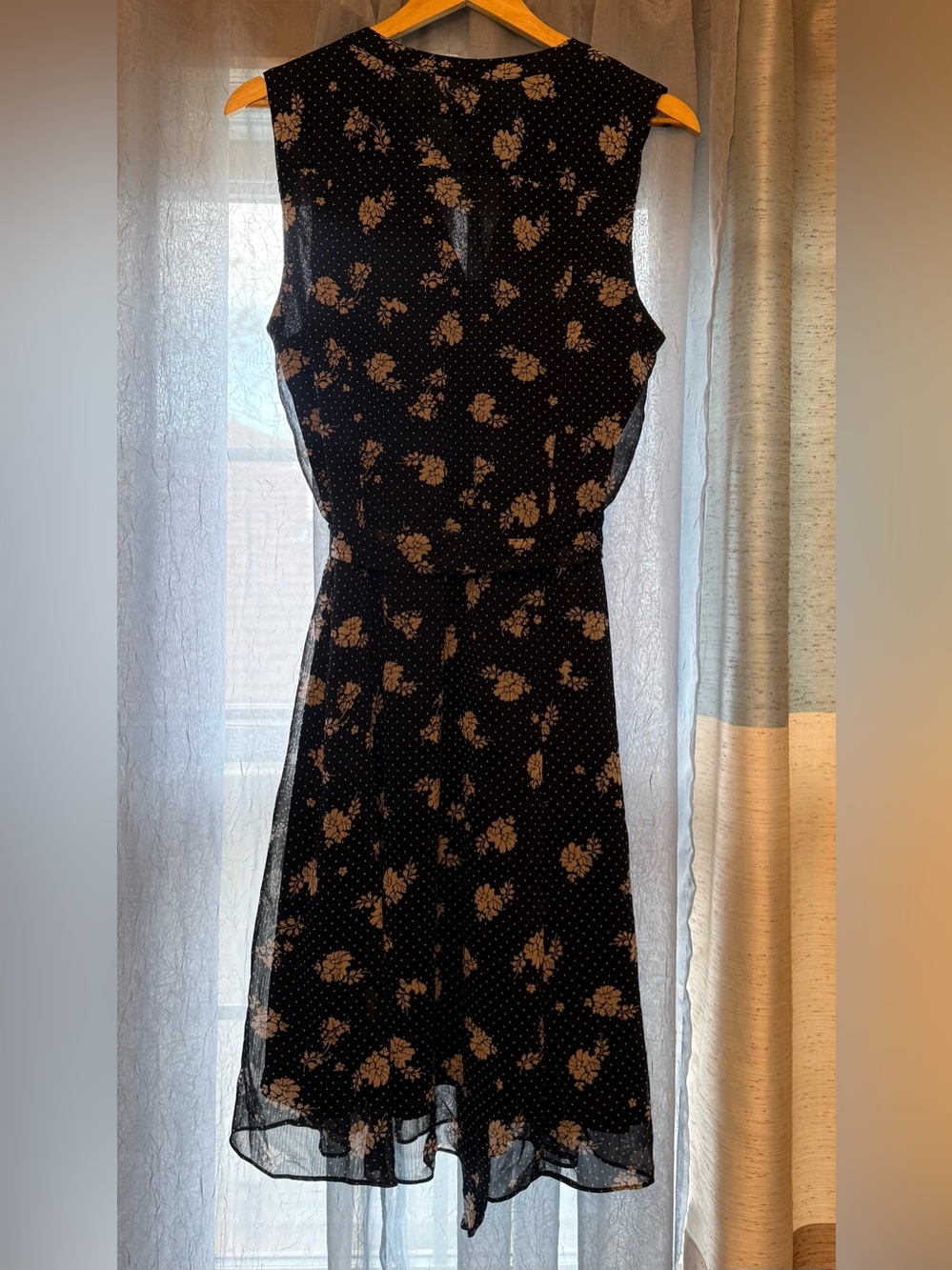 J.B.S. Black Maxi Dress with Tan Floral Print